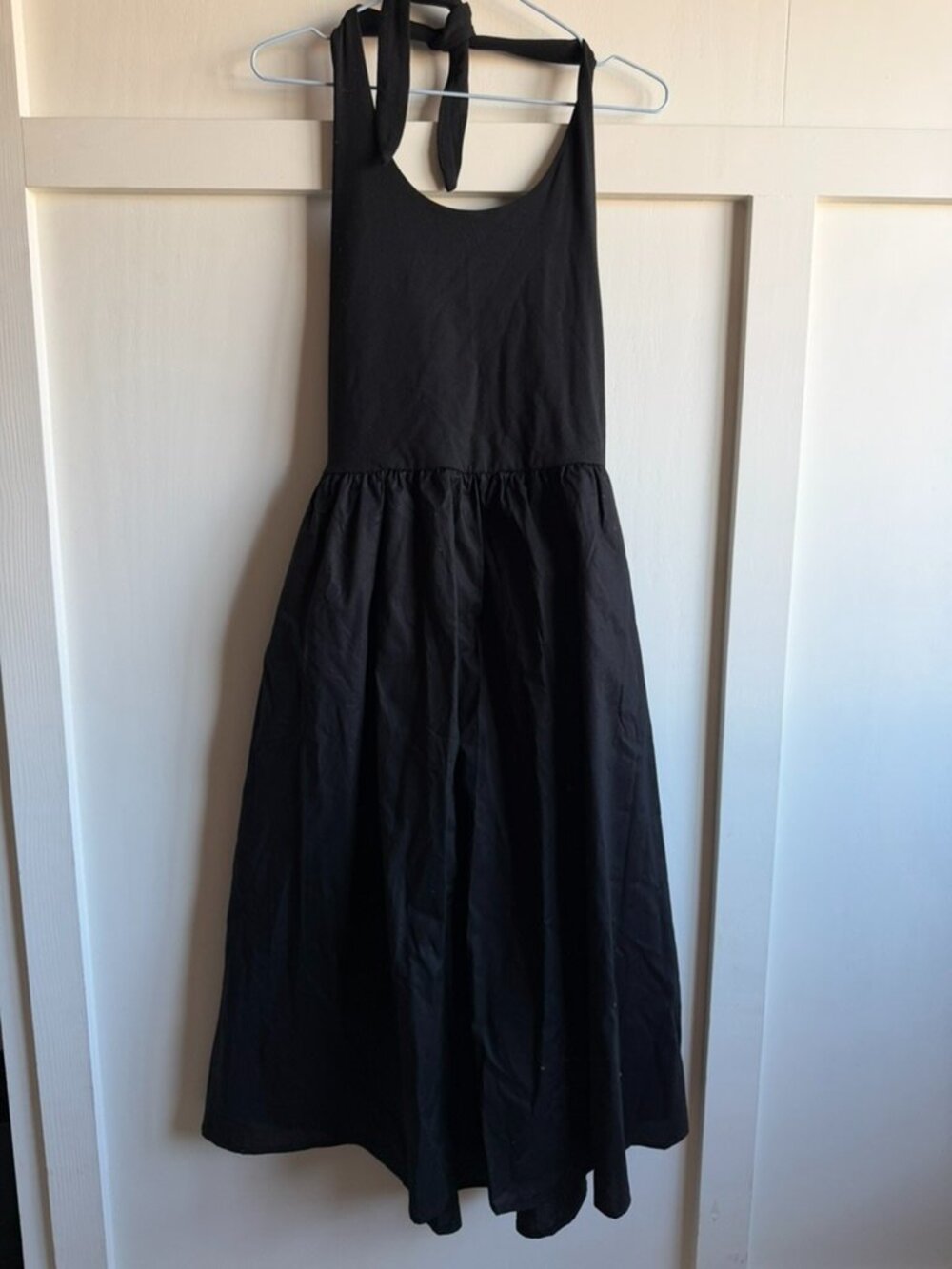 Gap Basic Halter Dress With Pockets Cotton Black Sz L NWT